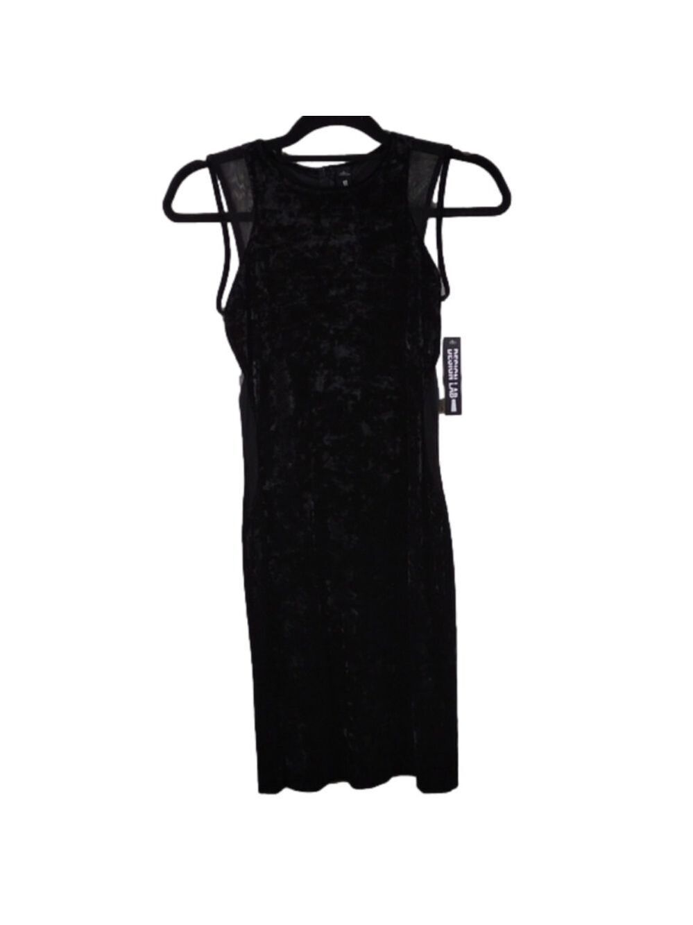 Design Lab by Lord & Taylor Black Velvet Scoop Neckline Racerback Mini  Dress